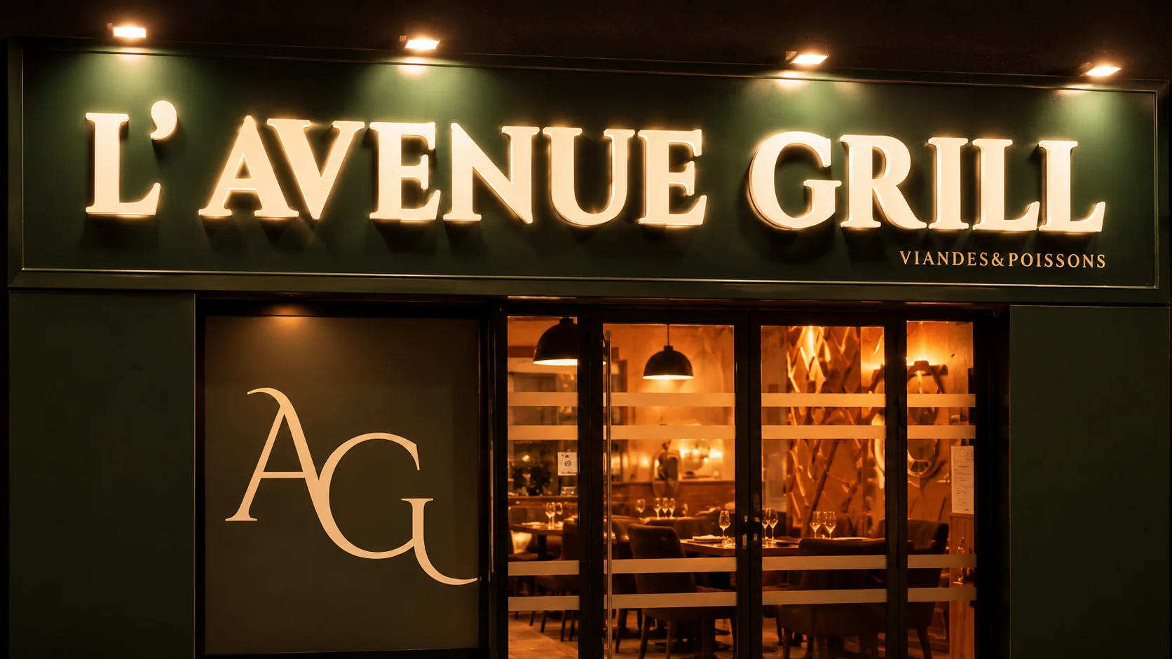Devanture de L'Avenue Grill, partenaire Atelier Mirage à Marseille